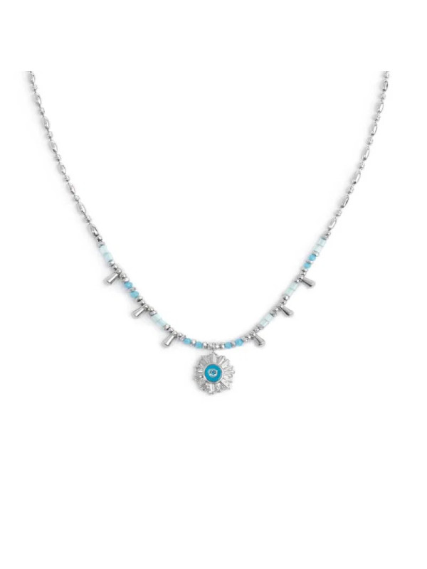 Collana Donna Marlù 18CN128-T catena chicco di riso con sole pendente Silver