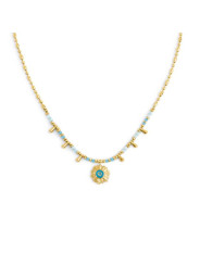 Collana Marlù Sole Turchese Oro 18CN128G-T Chicco di Riso