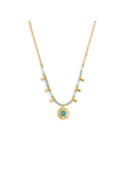 Collana Marlù Sole Turchese Oro 18CN128G-T Chicco di Riso