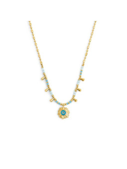 Collana Marlù Sole Turchese Oro 18CN128G-T Chicco di Riso