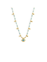 Collana Marlù Occhio Cristallo Blu Oro 18CN129G-T Regolabile