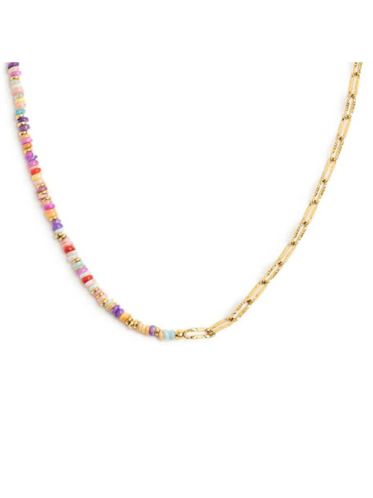 Collana Marlù Perline Colorate Oro 18CN130G-RGB Doppia Catena