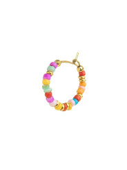 Orecchino Marlù Cerchio Perline Colorate Oro 18OR129G-RGB