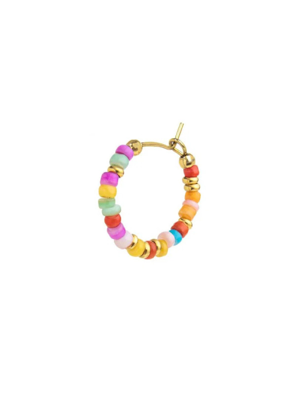 Orecchino Marlù Cerchio Perline Colorate Oro 18OR129G-RGB