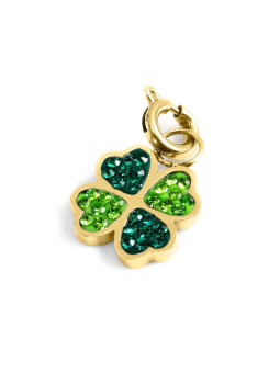 Charm Marlù Quadrifoglio Cristalli Verde 18CH094G-V Acciaio