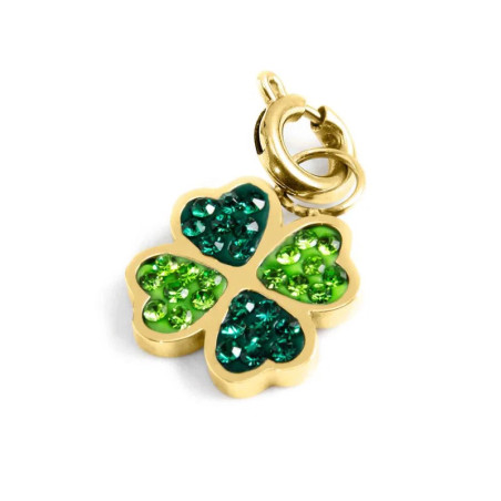 Charm Marlù Quadrifoglio Cristalli Verde 18CH094G-V Acciaio