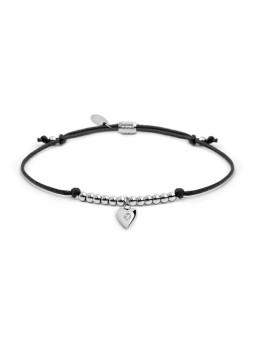 Bracciale Marlù Cuore Zircone Nero 18BR216-N Cordino