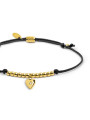 Bracciale Marlù Cuore Zircone Nero Oro 18BR216G-N Cordino