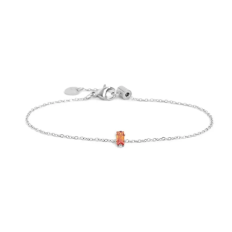 Bracciale Donna Marlù 22BR0100-H in Acciaio Silver cristallo arancione