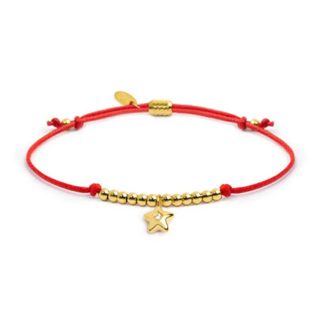 Bracciale Marlù Stella Zircone Rosso Oro 18BR217G-R Cordino