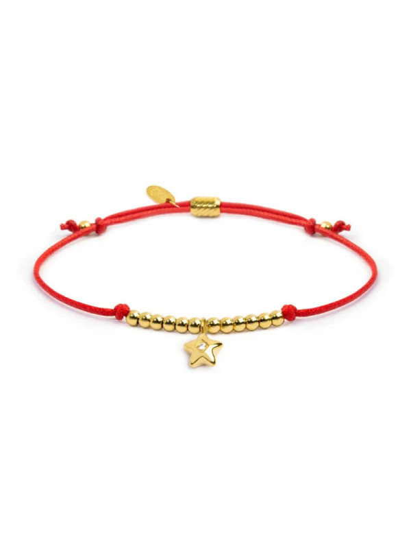 Bracciale Marlù Stella Zircone Rosso Oro 18BR217G-R Cordino