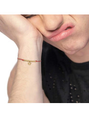 Bracciale Marlù Stella Zircone Rosso Oro 18BR217G-R Cordino