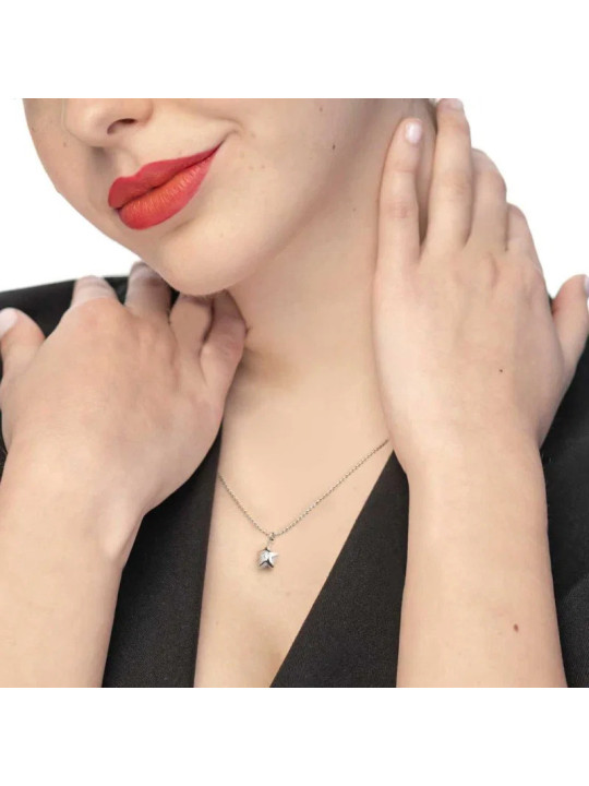 Collana Marlù Stella Zircone 18CN124 Acciaio Silver Donna
