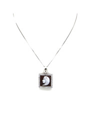 Collana Donna in Argento 925% con Ciondolo Segno Zodiacale Vergine Cammeo