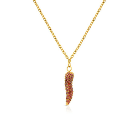 Collana Donna Ops Objects Corno Portafortuna OPSCL-1018 Acciaio Oro