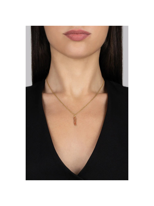 Collana Donna Ops Objects Corno Portafortuna OPSCL-1018 Acciaio Oro
