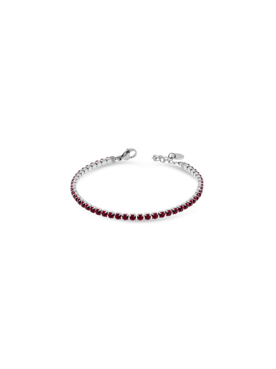 Bracciale Tennis Donna Liu Jo Luxury LJ2419 Argento e Zirconi Rossi