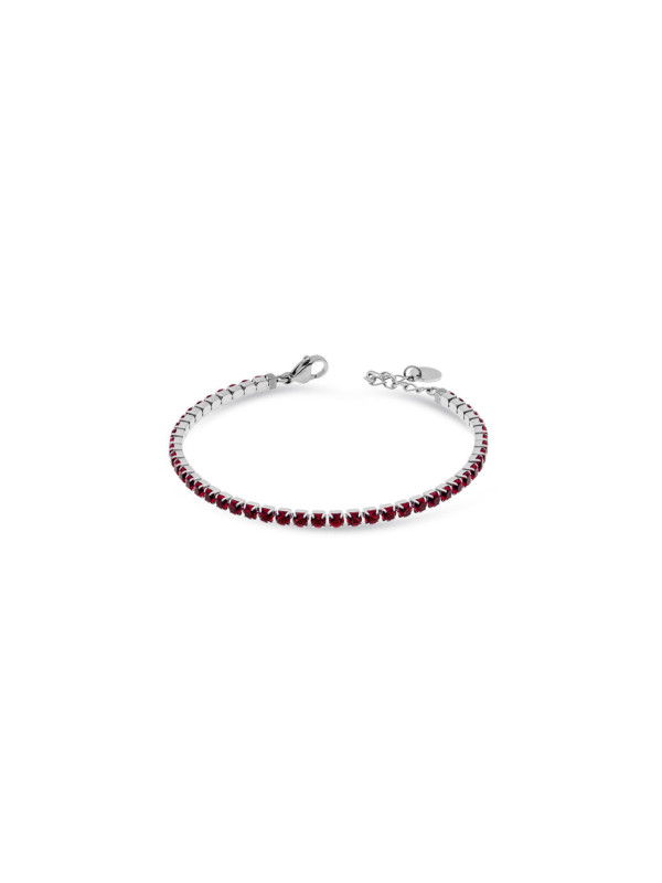 Bracciale Tennis Donna Liu Jo Luxury LJ2419 Argento e Zirconi Rossi