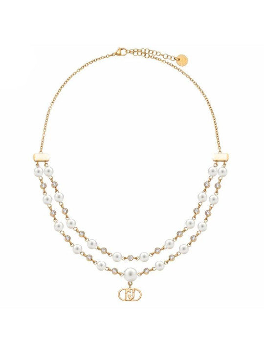 Collana Donna Liu Jo LJ3169 Acciaio Dorato Perle e Cristalli