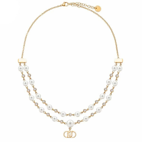 Collana Donna Liu Jo LJ3169 Acciaio Dorato Perle e Cristalli