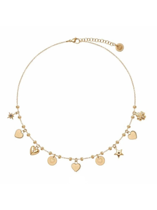 Collana Donna Liu Jo Essential LJ3162 Acciaio Dorato Cuori e Stelle