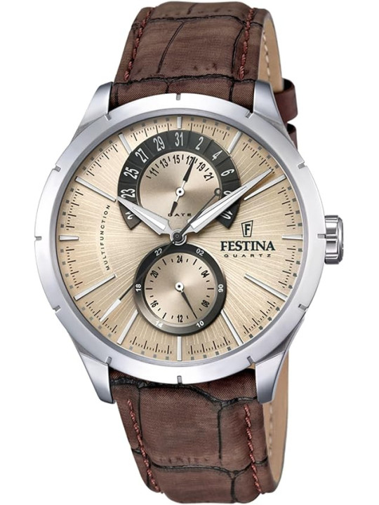 Orologio Uomo Festina F16573/9 Multifunzione con Cinturino in Pelle Marrone