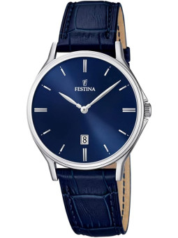 Orologio Uomo Festina F16745/3 Correa Clásico con Cinturino in Pelle Blu