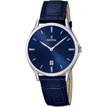 Orologio Uomo Festina F16745/3 Correa Clásico con Cinturino in Pelle Blu