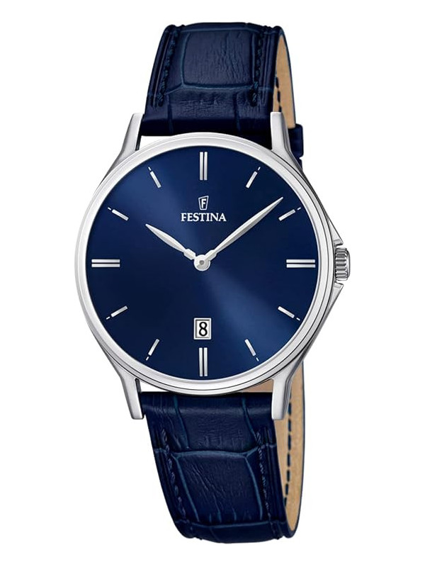 Orologio Uomo Festina F16745/3 Correa Clásico con Cinturino in Pelle Blu