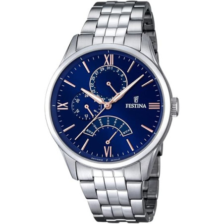 Orologio Uomo Festina Retro F16822/3 Multifunzione Acciaio Silver 43mm