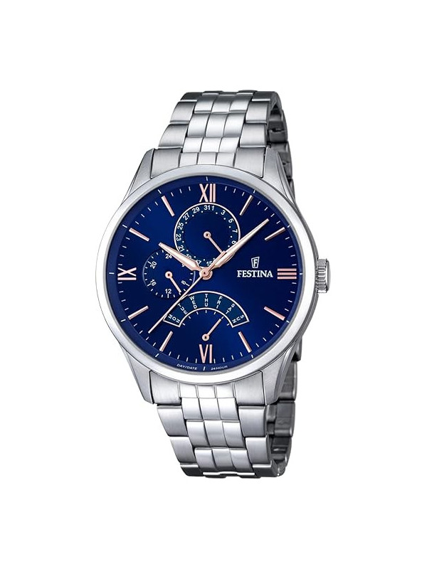 Orologio Uomo Festina Retro F16822/3 Multifunzione Acciaio Silver 43mm