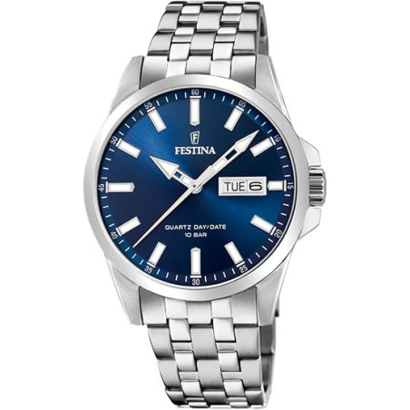 Orologio Uomo Festina Classics F20357/3 Acciaio Silver Quadrante Blu 41mm