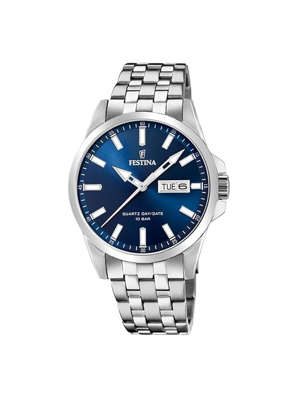 Orologio Uomo Festina Classics F20357/3 Acciaio Silver Quadrante Blu 41mm