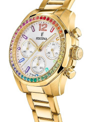 Orologio Cronografo Donna Festina Boyfriend F20609/2 Acciaio Dorato 10 ATM