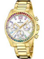 Orologio Cronografo Donna Festina Boyfriend F20609/2 Acciaio Dorato 10 ATM