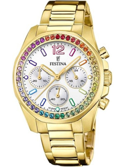 Orologio Cronografo Donna Festina Boyfriend F20609/2 Acciaio Dorato 10 ATM