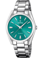 Orologio Donna Festina Boyfriend F20622/Q Acciaio Silver Quadrante Verde 36,8mm