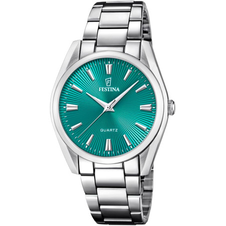 Orologio Donna Festina Boyfriend F20622/Q Acciaio Silver Quadrante Verde 36,8mm