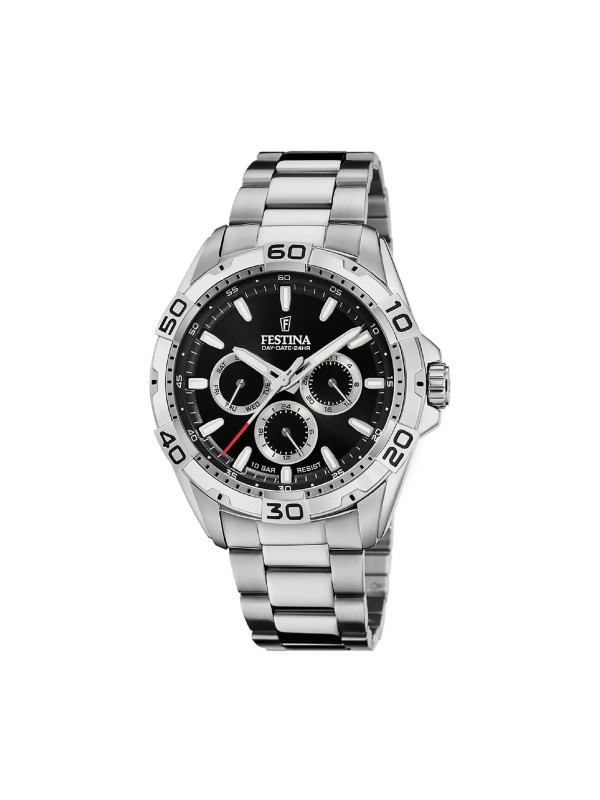 Orologio Uomo Festina Multifunzione F20623/4 Acciaio Silver Quadrante Nero