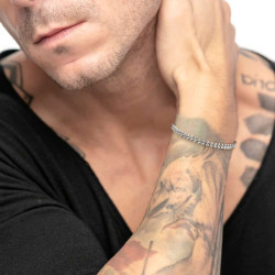 Bracciale Uomo Marlù 18BR196 Acciaio Silver catena a foglia chevron