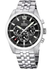 Orologio Uomo Festina Timeless Chronograph F20742/3 Acciaio Silver Quadrante Nero