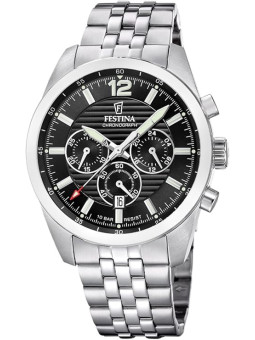 Orologio Uomo Festina Timeless Chronograph F20742/3 Acciaio Silver Quadrante Nero