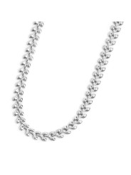 Collana Unisex Marlù 18CN104 Acciaio Silver catena a foglia chevron