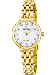 Orologio Donna Festina Mademoiselle F20745/1 Acciaio Dorato Vetro Zaffiro