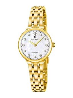 Orologio Donna Festina Mademoiselle F20745/1 Acciaio Dorato Vetro Zaffiro