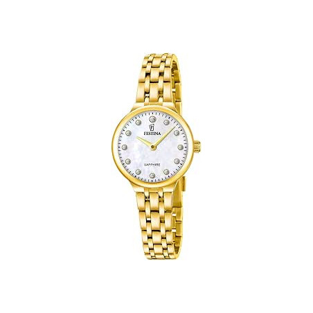Orologio Donna Festina Mademoiselle F20745/1 Acciaio Dorato Vetro Zaffiro