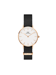 Orologio Solo Tempo Unisex DW00100251 Petite Cornwall Nero, Cassa Oro Rosa 28 mm