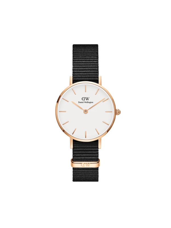 Orologio Solo Tempo Unisex DW00100251 Petite Cornwall Nero, Cassa Oro Rosa 28 mm