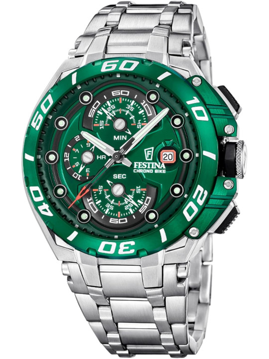 Orologio Uomo Festina Chrono Bike F20754/5 Acciaio Argento Cronografo 20 ATM