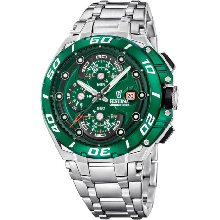 Orologio Uomo Festina Chrono Bike F20754/5 Acciaio Argento Cronografo 20 ATM